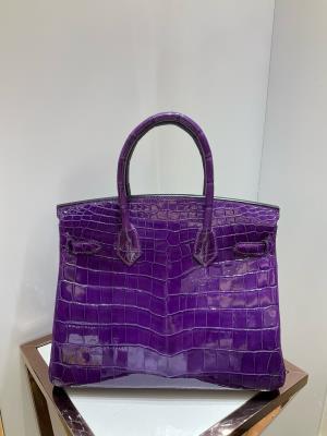 wholesale quality hermes birkin 30 shinny niloticus crocodile 9g amethyst